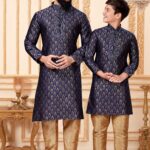 Father and Son Matching Dress Online Plus Size Dress for Men Navy Blue RKL-FSMD-116949