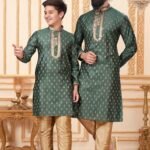 Father and Son Matching Dress Online Plus Size Dress for Men Green RKL-FSMD-116951