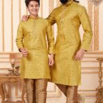 Father and Son Matching Dress Online Plus Size Dress for Men Yellow RKL-FSMD-116954