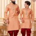 Father and Son Matching Dress Online Plus Size Dress for Men Peach Maroon RKL-FSMD-116961
