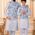 Father and Son Matching Dress Online Plus Size Dress for Men Off White RKL-FSMD-116963