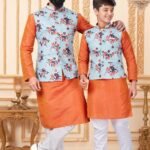 Father and Son Matching Dress Online Plus Size Dress for Men Orange RKL-FSMD-116965