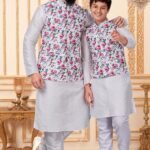 Father and Son Matching Dress Online Plus Size Dress for Men Off White RKL-FSMD-116966