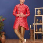 Kurta Pyjama Sets for Kids and Boys Pink Red RKLKD-KPJ-116228