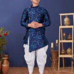 Kurta Pyjama Sets for Kids and Boys Blue white RKLKD-KPJ-116234