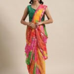 Georgette saree Bhandani Saree Multicolor KLPGS-H-816