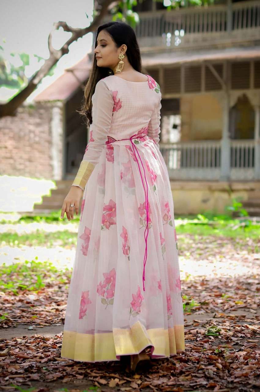 pink long frock