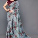 Party Wear Saree Light Blue Red SUMMR-PWR-21039H