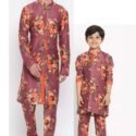 Father and Son Matching Dress Online Plus Size Kurta Pajama Combo Dress Purple MHJ-FSMD-1066