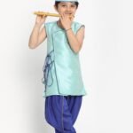 Krishna Dress Boy 1st Birthday Dress Kurta Dhoti Blue MHJ-BYKR-1082