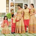 Family Dress Set for Birthday Mom Dad Son Daughter Dress Traditional Family Combo Dress Online IBF-FLYCMB-1208-BG