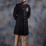 Indo Western Dress For Men Plus Size Dresses Online Black Gold RLK-6305-78540