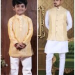 Father and Son Matching Dress Online Family Dress White Cream RDKS-FSMD-224