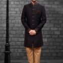 Indo Western Dress For Men Plus Size Dresses Online Black Gold RKLIWS-RB4-R404