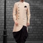 Indo Western Dress For Men Plus Size Dresses Online Cream Black RKLIWS-RB4-R408