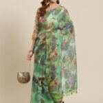 Linen Saree Green Multicolor INFSH-YPLS-954