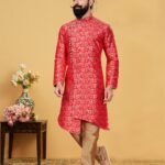 Indo Western Dress For Men Plus Size Dresses Online Pink Gold RKL-KRPJM-RT9908-116029