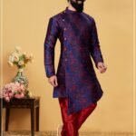 Indo Western Dress For Men Plus Size Dresses Online Blue Maroon RKL-KRPJM-RT9908-116032