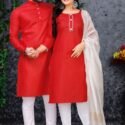 Couple Dress Couple Matching Dress Red Family Dress Set RAD-CPST-155