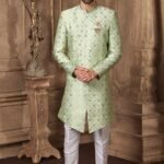 Indo Western Dress For Men Pista Green Indo Western Dress KLP-IWD-1281-9215