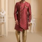 Indo Western Dress For Men Maroon Indo Western Dress KLP-IWD-1282-9225