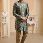 Indo Western Dress For Men Green Indo Western Dress KLP-IWD-1282-9233