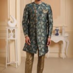 Indo Western Dress For Men Rama Green Indo Western Dress KLP-IWD-1283-9238