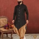 Indo Western Dress For Men Plus Size Dresses Online Black Gold KLP-IWD-1306-253