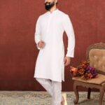 Men Kurta Pajama Customized Plus Size Dresses for Men White KLP-KUR-1307-201
