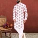 Men Kurta Pajama Customized Plus Size Dresses for Men White KLP-KUR-1307-209
