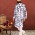 Men Kurta Pajama Customized Plus Size Dresses for Men White KLP-KUR-1307-242