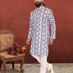 Men Kurta Pajama Customized Plus Size Dresses for Men White KLP-KUR-1307-242