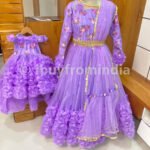 Mother Daughter Matching Dress Lavender Mother Daughter Dress IBF-JSMD-557