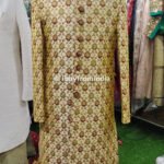 Men Wedding Dress Sherwani for Men Wedding Gold SHR-KLQ-1123 Men Reception Dress