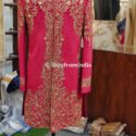 Men Wedding Dress Sherwani for Men Wedding Dark Pink SHR-KLQ-1145 Men Reception Dress