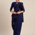 Party wear Saree Blue Black Lace Saree INFSH-YPPWR-108