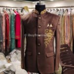 Jodhpuri Suit Jodhpuri Suit For Men Wedding Dress Brown KLQ-JPST-1111 Men Reception Dress