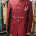 Jodhpuri Suit Jodhpuri Suit For Men Wedding Dress KLQ-JPST-1119 Burgundy Men Reception Dress