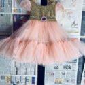 Girls Birthday Party Dress Online Peach Pink Gold sequin Gown ( BABY DRESS ONLY) IBFGBD-JSMD-560