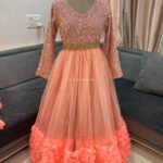 Long Gown Sequin Gown Peach JSDIBF-LG-556