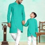 Father and Son Matching Dress Online Family Dress Green RDKS-FSMD-241