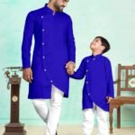 Father and Son Matching Dress Online Family Dress Royal Blue RDKS-FSMD-243