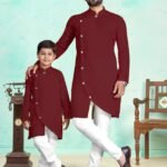 Father and Son Matching Dress Online Family Dress Maroon RDKS-FSMD-245