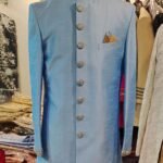 Men Wedding Dress Sherwani for Men Wedding Light Blue SHR-KLQ-1209 Men Reception Dress