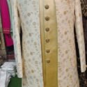 Men Wedding Dress Sherwani for Men Wedding Gold Cream SHR-KLQ-1212 Men Reception Dress