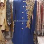 Men Wedding Dress Sherwani for Men Wedding Royal Blue SHR-KLQ-1236 Men Reception Dress