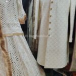 Bride Groom Dress for Marriage Couple Matching Dress For Wedding KLQCD-1123 Cream Couple Dress For Engagement