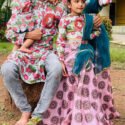 Family Matching Dress Set Mother Daughter Father Twinning Dress IBF-JSD-134G Traditional Family Combo Dress for Birthday Theme