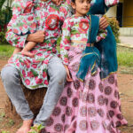 Family Matching Dress Set Mother Daughter Father Twinning Dress IBF-JSD-134G Traditional Family Combo Dress for Birthday Theme