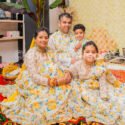 Family Matching Dress Set MOTHER DAUGHTER FATHER Twinning Dress IBF-JSD-141G Traditional Family Combo Dress for Birthday Theme